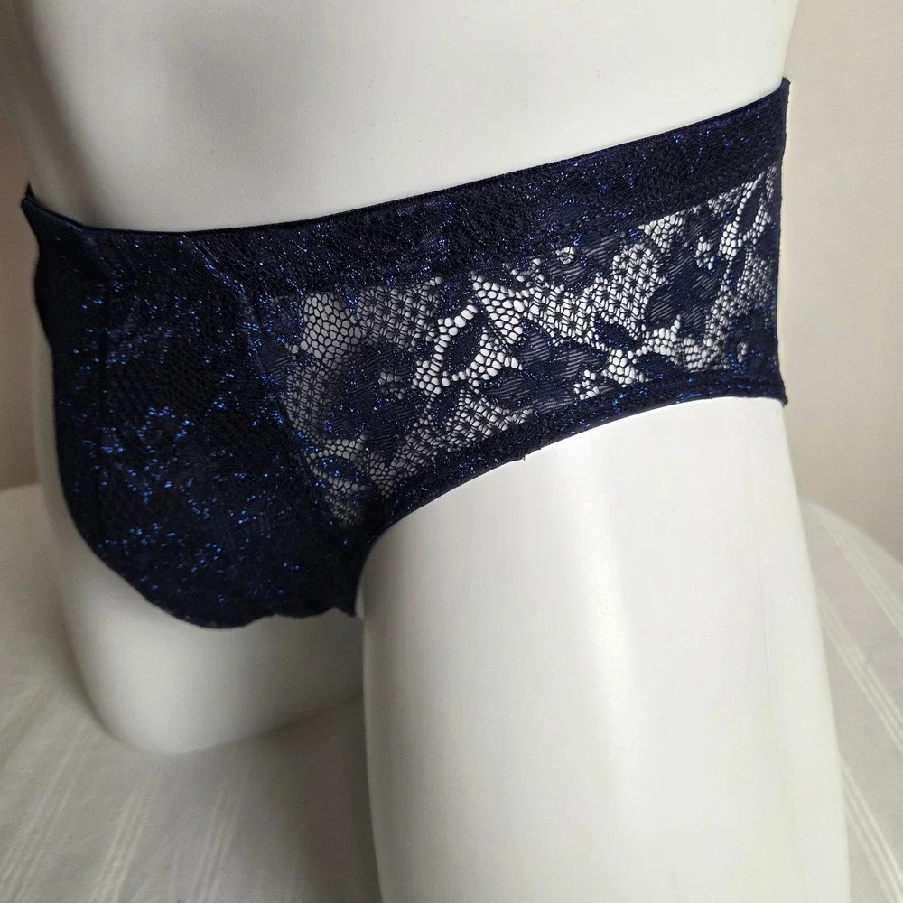 Cosabella Never Say Never Mens Metallic Micro Brief Nocturnal Blue